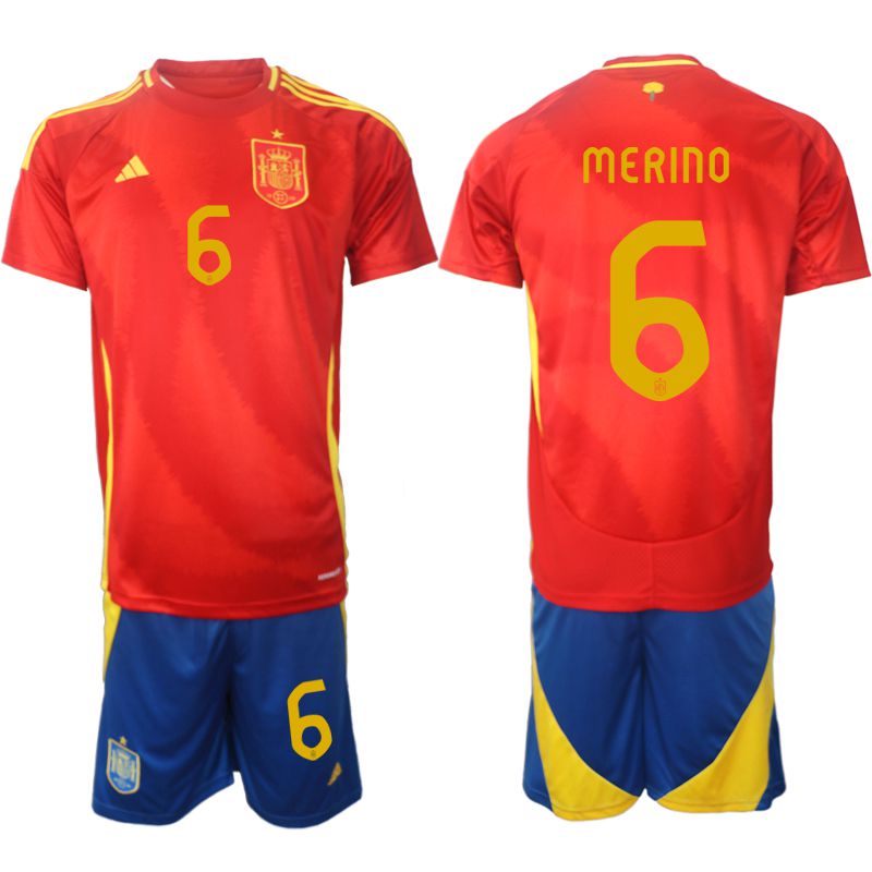 Men 2024-2025 Season Spain home red #6 Soccer Jerseys->spain jersey->Soccer Country Jersey